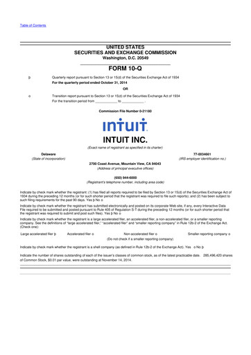 Vorschaubild Intuit 10-Q Quartalsbericht 2015 