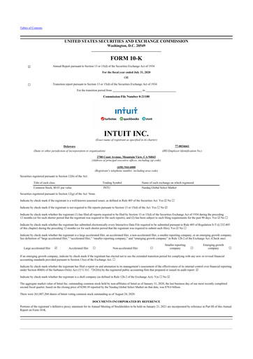 Thumbnail Intuit 10-K Annual Report 2020