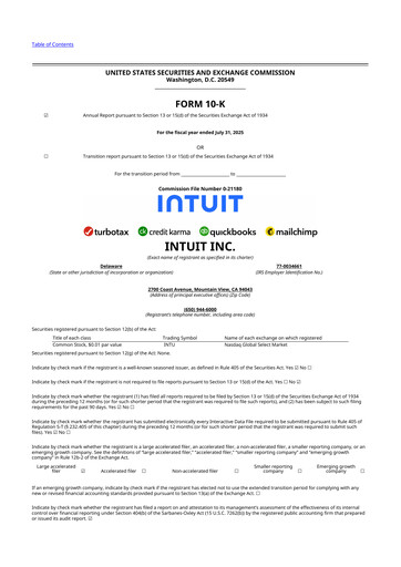 Thumbnail Intuit 10-K Annual Report 2025