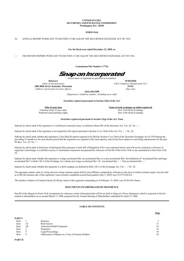 Thumbnail Snap-on 10-K Annual Report 