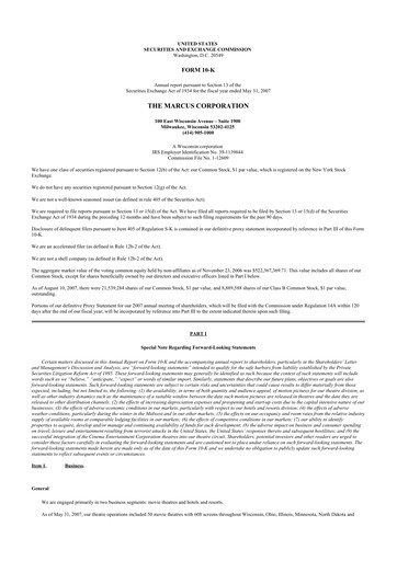 Vorschaubild Marcus Corporation
 10-K Jahresbericht 