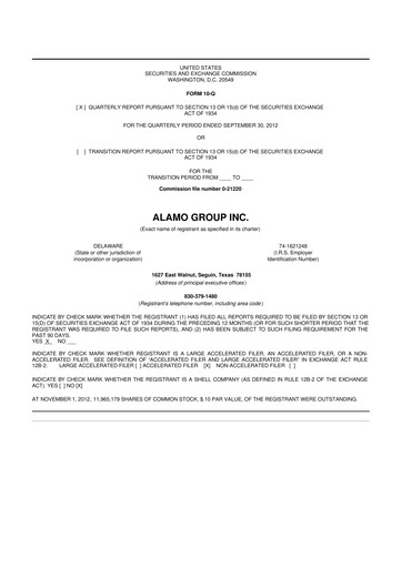 Thumbnail Alamo Group 10-Q Quarterly Report FY2012 