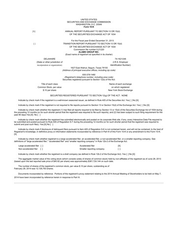 Thumbnail Alamo Group 10-K Annual Report 2013