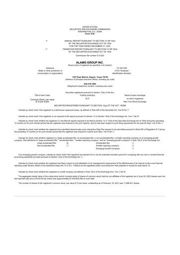 Thumbnail Alamo Group 10-K Annual Report 2020