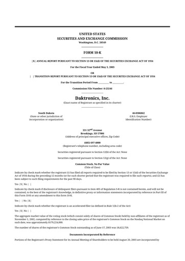 Thumbnail Daktronics 10-K Annual Report 