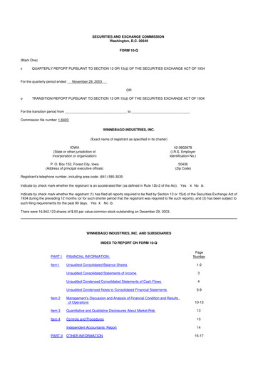 Vorschaubild Winnebago Industries 10-Q Quartalsbericht  