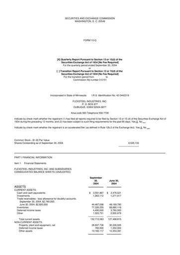 Thumbnail Flexsteel Industries 10-Q Quarterly Report FY 
