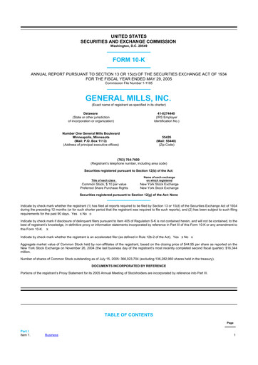 Thumbnail General Mills 10-K Annual Report 