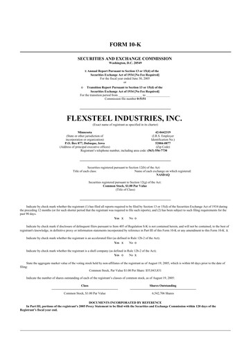 Thumbnail Flexsteel Industries 10-K Annual Report 