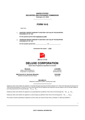 Thumbnail Deluxe Corporation 10-Q Quarterly Report FY 
