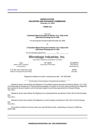 Vorschaubild Winnebago Industries 10-Q Quartalsbericht  