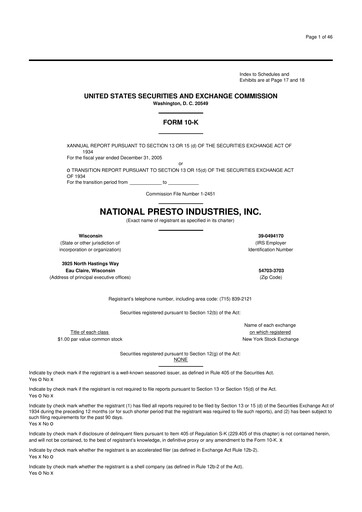 Vorschaubild National Presto Industries
 10-K Jahresbericht 