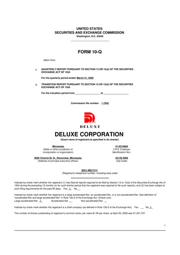 Thumbnail Deluxe Corporation 10-Q Quarterly Report FY 