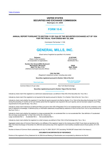 Thumbnail General Mills 10-K Annual Report 