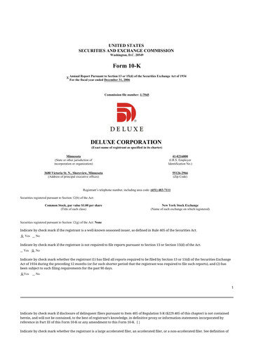 Thumbnail Deluxe Corporation 10-K Annual Report 