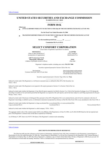 Thumbnail Sleep Number 10-K Annual Report 