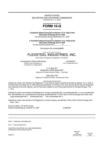 Thumbnail Flexsteel Industries 10-Q Quarterly Report FY 