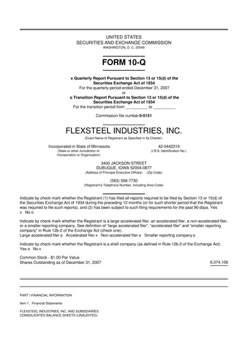 Thumbnail Flexsteel Industries 10-Q Quarterly Report FY 