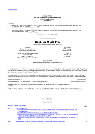 Thumbnail General Mills 10-Q Quarterly Report FY 