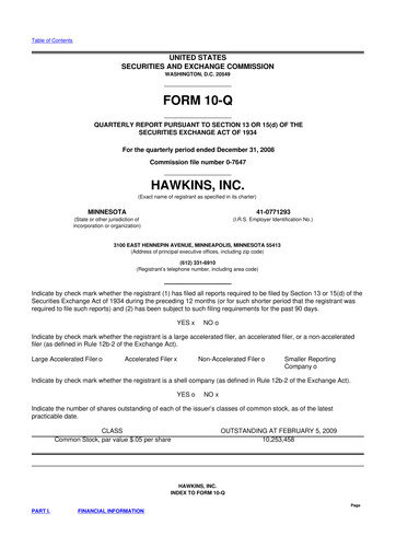 Thumbnail Hawkins 10-Q Quarterly Report FY 