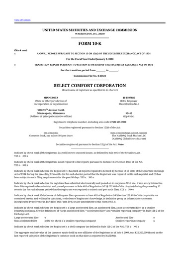 Thumbnail Sleep Number 10-K Annual Report 