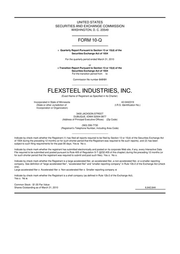 Thumbnail Flexsteel Industries 10-Q Quarterly Report FY 