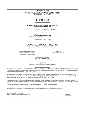 Thumbnail Flexsteel Industries 10-Q Quarterly Report FY 