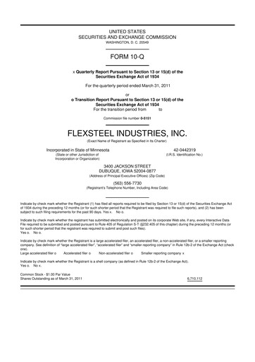 Thumbnail Flexsteel Industries 10-Q Quarterly Report FY 