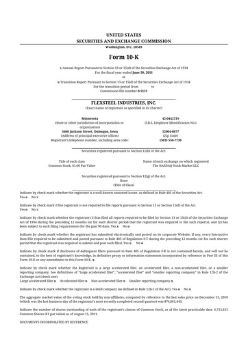 Thumbnail Flexsteel Industries 10-K Annual Report 