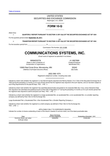 Miniature SUNation Energy Inc. 10-Q Rapport trimestriel 2011 