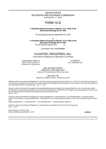 Thumbnail Flexsteel Industries 10-Q Quarterly Report FY 