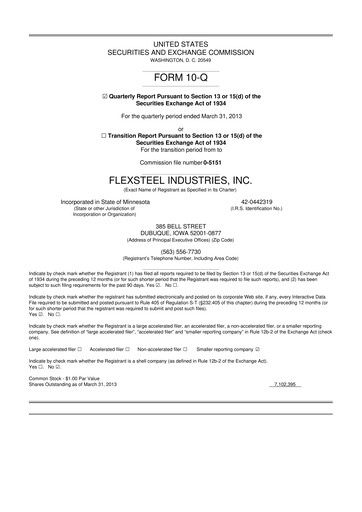 Thumbnail Flexsteel Industries 10-Q Quarterly Report FY 