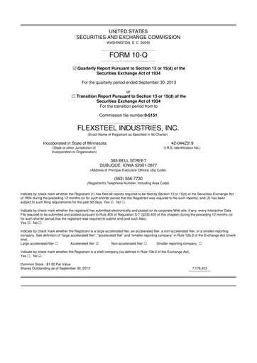Thumbnail Flexsteel Industries 10-Q Quarterly Report FY 