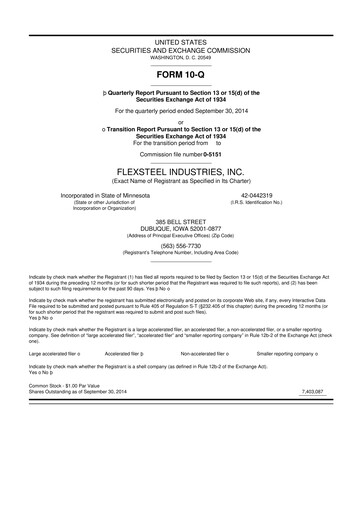 Thumbnail Flexsteel Industries 10-Q Quarterly Report FY 