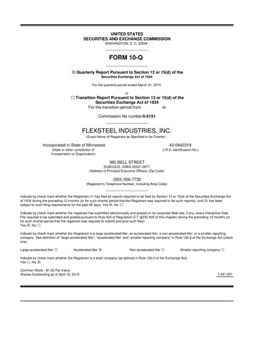Thumbnail Flexsteel Industries 10-Q Quarterly Report FY 