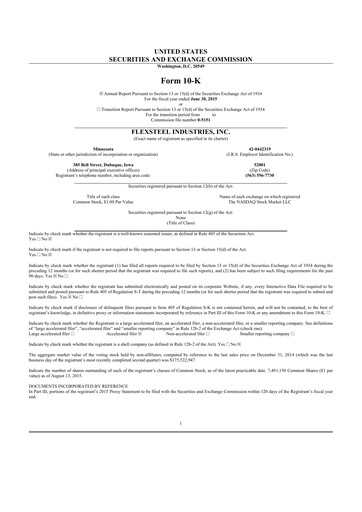 Thumbnail Flexsteel Industries 10-K Annual Report 2015