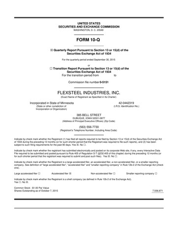 Thumbnail Flexsteel Industries 10-Q Quarterly Report FY 