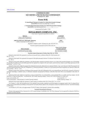 Thumbnail Donaldson Company 10-K Annual Report 2015