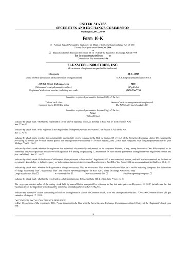 Thumbnail Flexsteel Industries 10-K Annual Report 2016