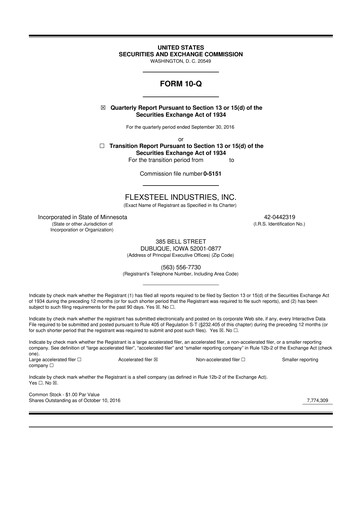 Thumbnail Flexsteel Industries 10-Q Quarterly Report FY 