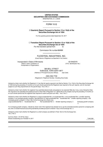 Thumbnail Flexsteel Industries 10-Q Quarterly Report FY 