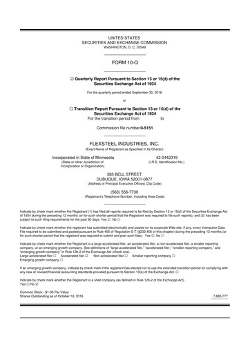 Thumbnail Flexsteel Industries 10-Q Quarterly Report FY 