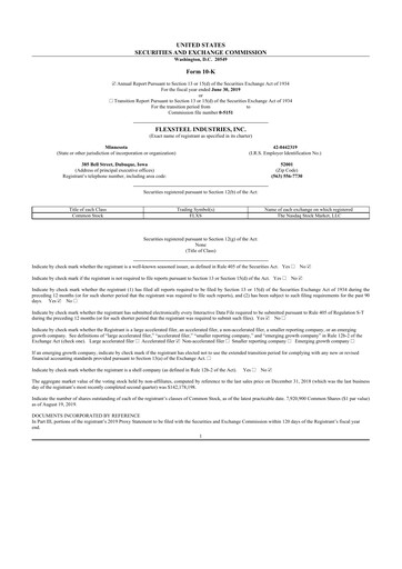 Thumbnail Flexsteel Industries 10-K Annual Report 2019