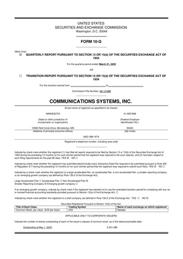 Miniature SUNation Energy Inc. 10-Q Rapport trimestriel 2020 