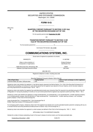 Miniature SUNation Energy Inc. 10-Q Rapport trimestriel 2020 