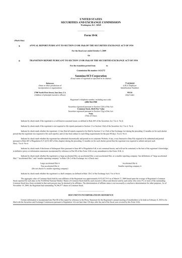 Thumbnail Sanmina 10-K Annual Report 