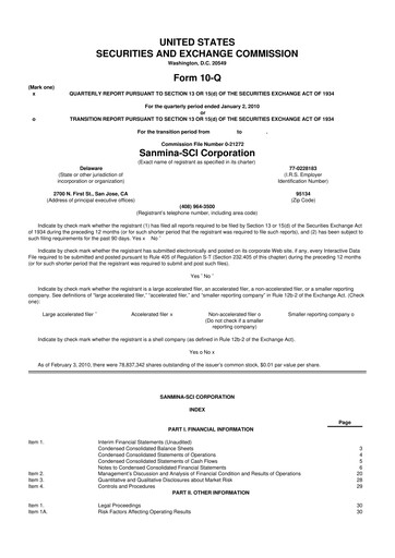 Vorschaubild Sanmina 10-Q Quartalsbericht  