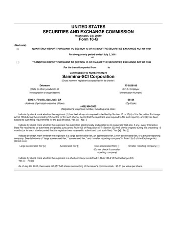 Vorschaubild Sanmina 10-Q Quartalsbericht  