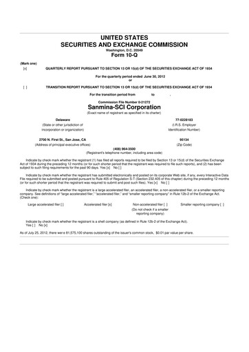 Vorschaubild Sanmina 10-Q Quartalsbericht 2012 