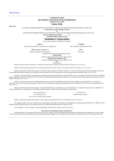 Thumbnail Sanmina 10-K Annual Report 2013